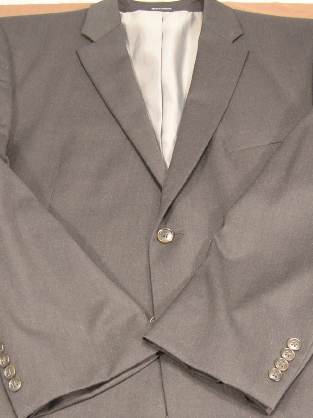 Pronto Uomo 100% Wool Suit Jacket -- Dark Grey -- 48R Regular EUC